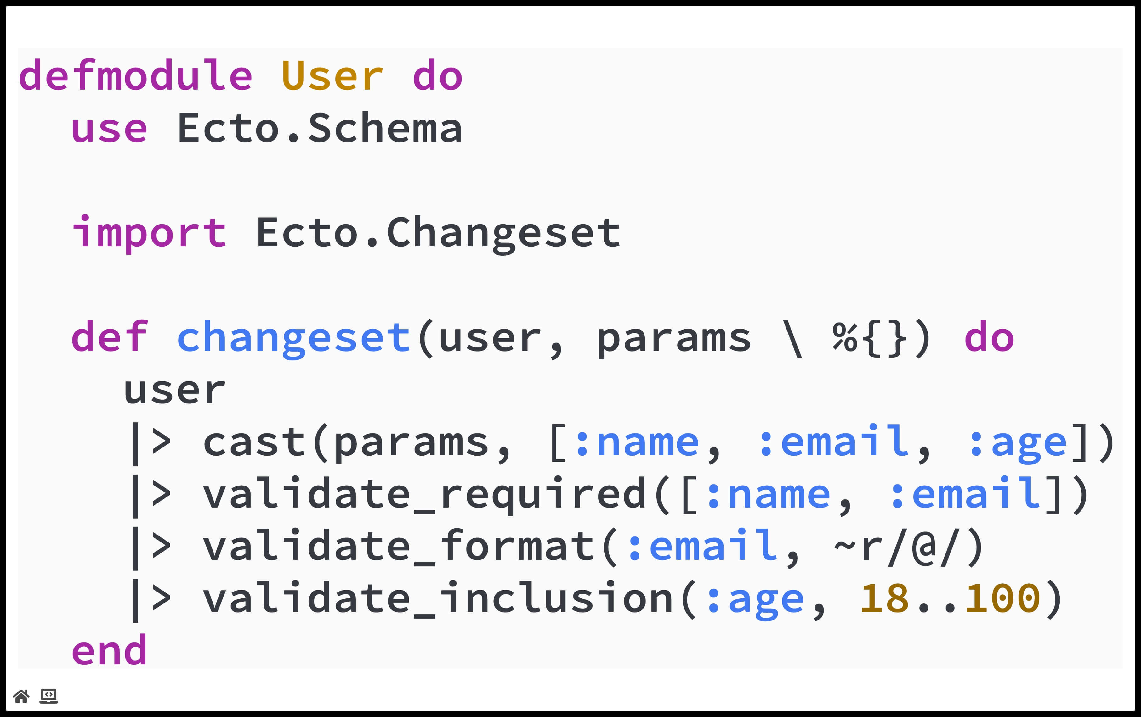 Sample slide demonstrating code presenting default reveal behavior