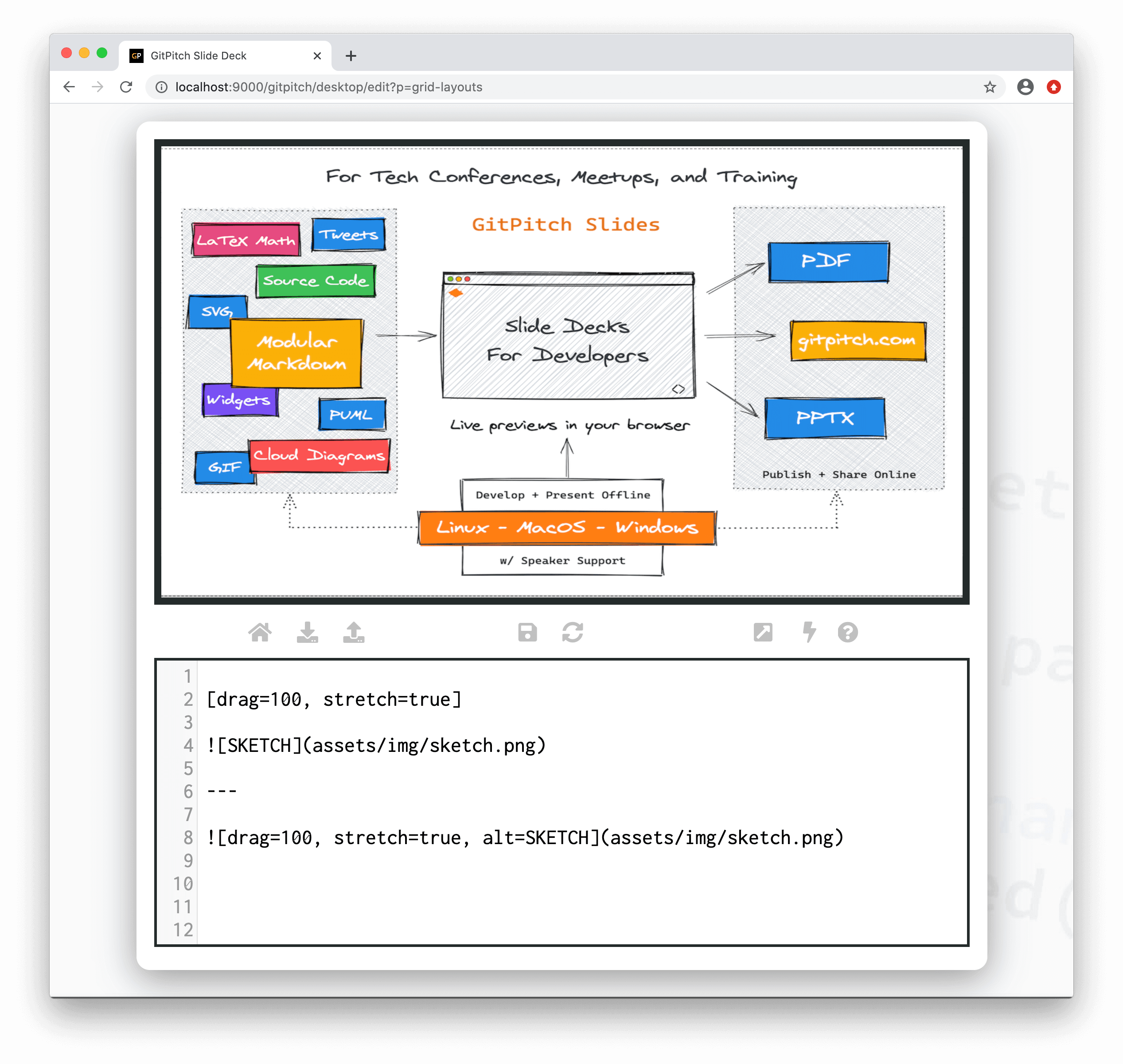 Sample screenshot demonstrating the use of a grid layouts fit