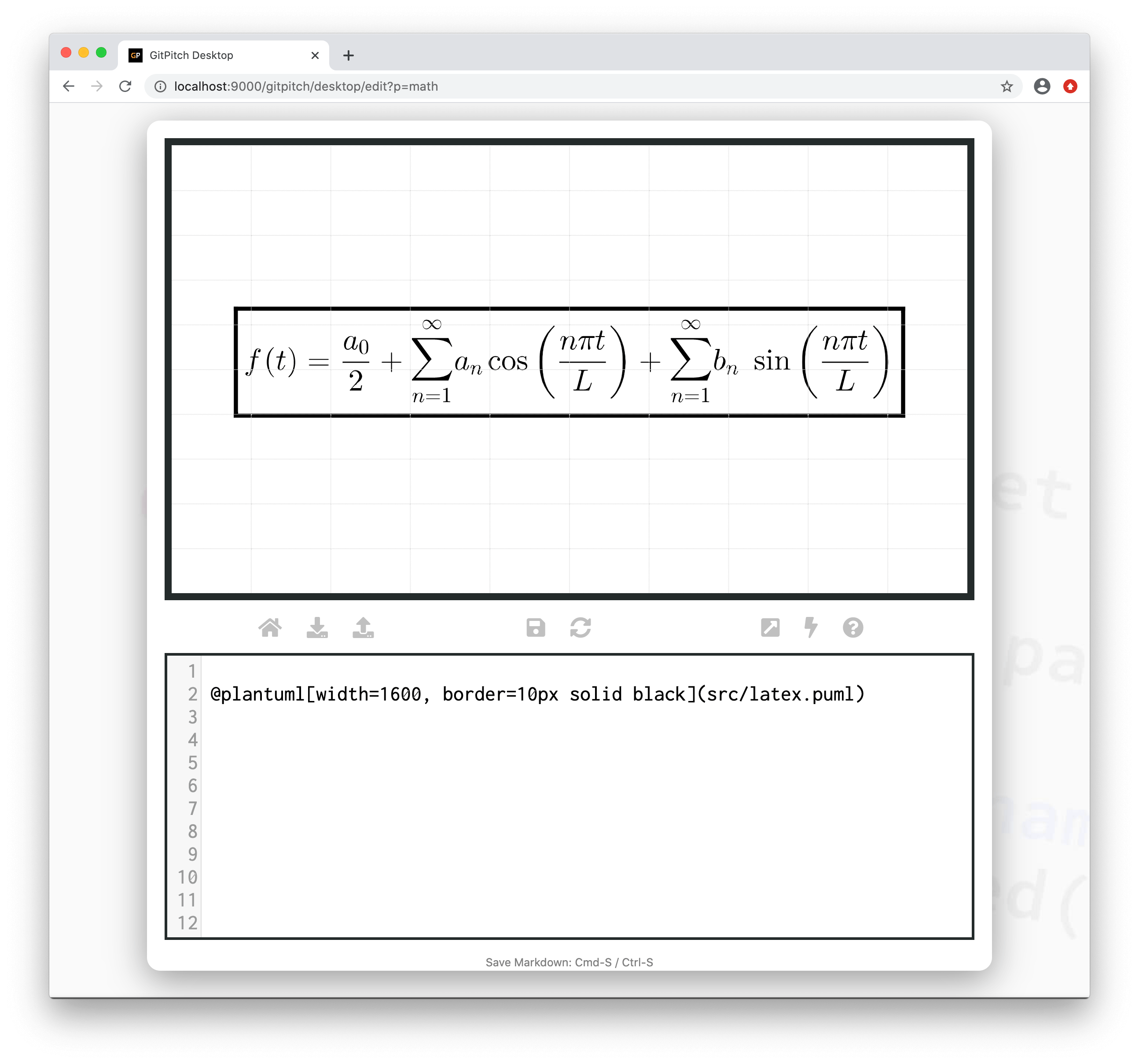 Sample slide demonstrating the plantuml latex diagram