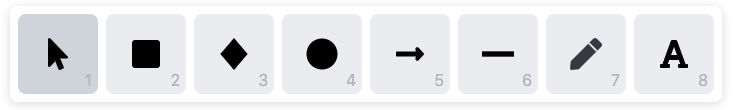 Screenshot of whiteboard shapes menu