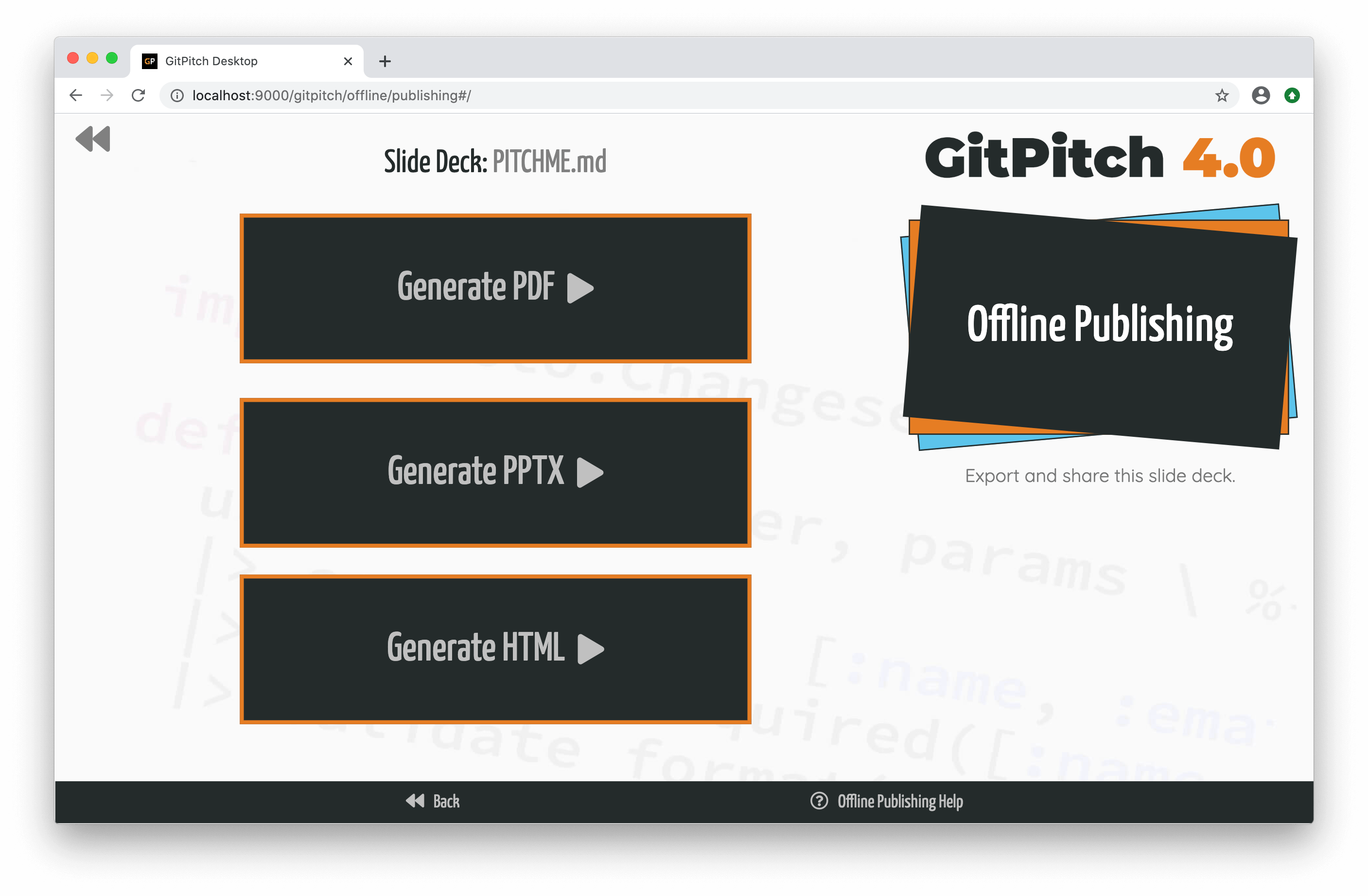 GITPITCH EXPORT