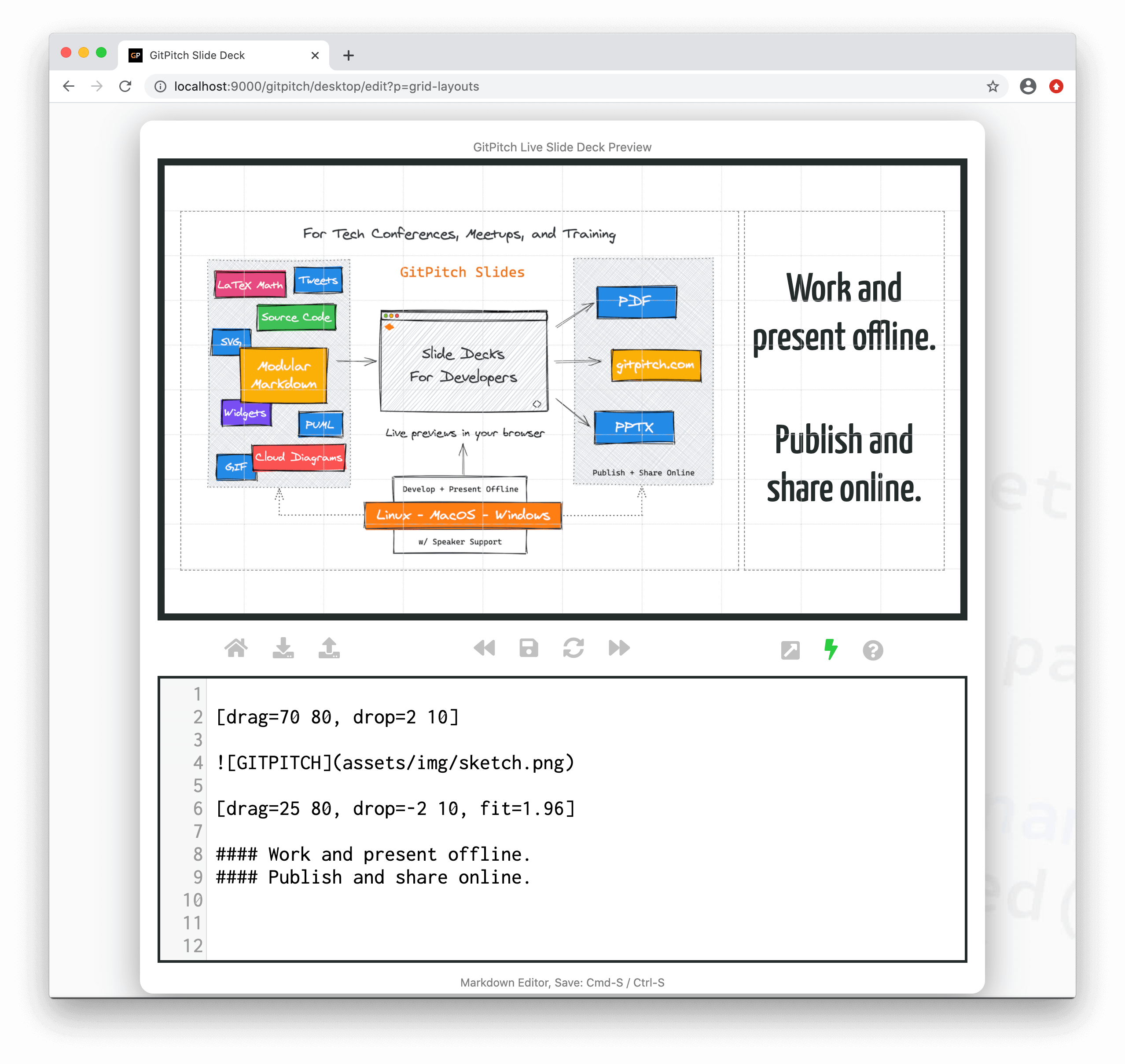 Screenshot showing the Desktop Offline Development